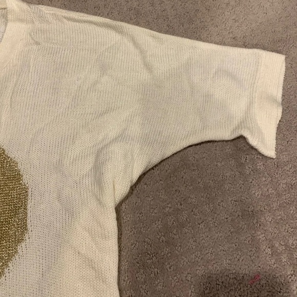 Boxy heart knit sweater.  Sheer with short sleeves - Picture 4 of 5